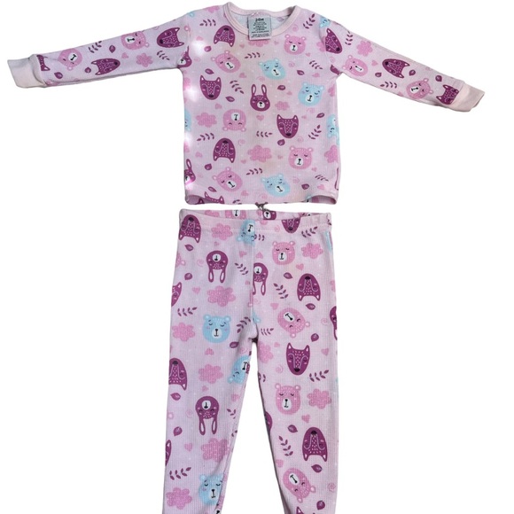Mona Petit Other - Pink and Purple Animal Print Pajama Set